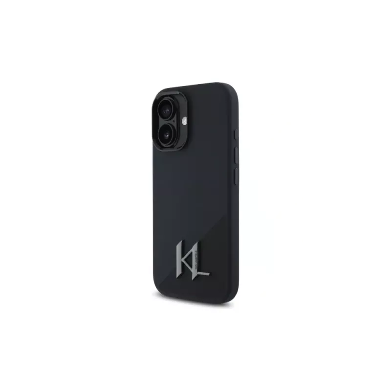 Karl Lagerfeld Shadow Metal Initial Σκληρή θήκη για Apple iPhone 16 6,1 ιντσών - Μαύρο