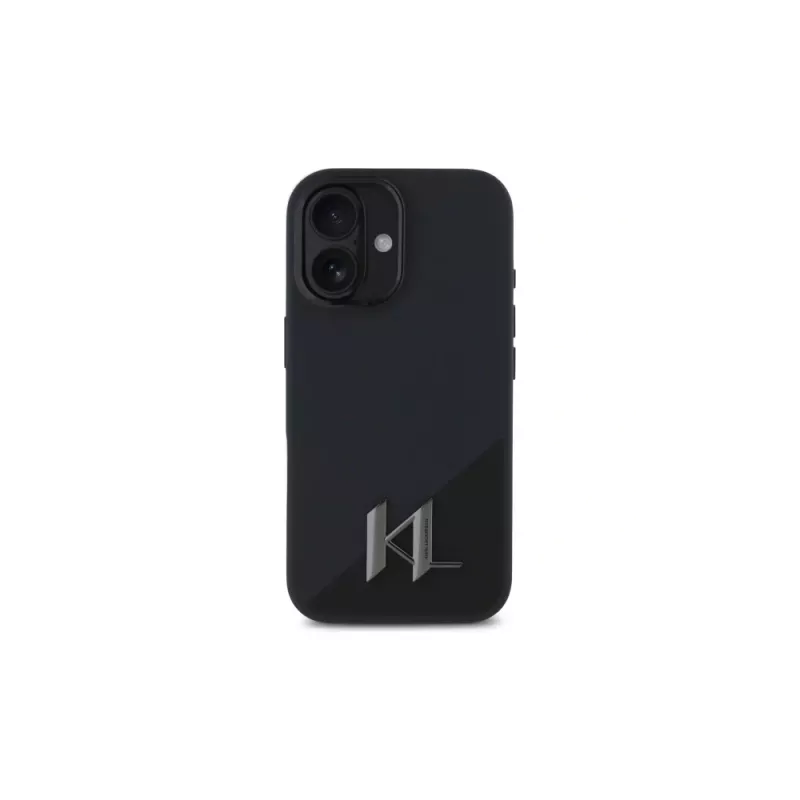 Karl Lagerfeld Shadow Metal Initial Σκληρή θήκη για Apple iPhone 16 6,1 ιντσών - Μαύρο