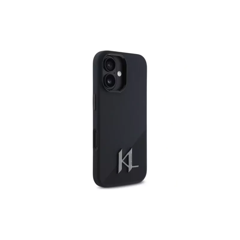 Karl Lagerfeld Shadow Metal Initial Σκληρή θήκη για Apple iPhone 16 6,1 ιντσών - Μαύρο