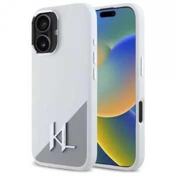 Karl Lagerfeld KLHMP16SSCMKMPCH Σκληρή θήκη Θήκη Σιλικόνης για Apple iPhone 16 6,1 ιντσών, Λευκό, MagSafe