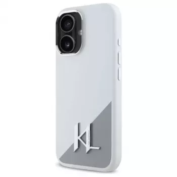 Karl Lagerfeld KLHMP16SSCMKMPCH Σκληρή θήκη Θήκη Σιλικόνης για Apple iPhone 16 6,1 ιντσών, Λευκό, MagSafe