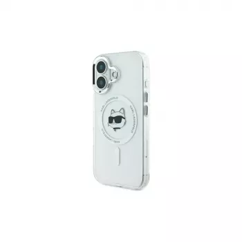 Karl Lagerfeld KLHMP16SHLSCHH iPhone 16 6,1 ιντσών Λευκό Σκληρή θήκη IML Metal Choupette Head MagSafe