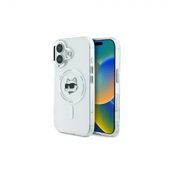 Karl Lagerfeld KLHMP16MHLSCHH Σκληρή θήκη IML Metal Choupette Head MagSafe για iPhone 16 Plus 6.7 Λευκό