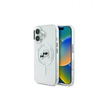 Karl Lagerfeld KLHMP16MHLSKCH iPhone 16 Plus 6.7 Σκληρή θήκη IML Metal Karl & Choupette Head MagSafe Λευκό