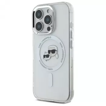 Karl Lagerfeld KLHMP16XHLSKCH Σκληρή θήκη IML Metal Karl & Choupette Head MagSafe για Apple iPhone 16 Pro Max 6,9 ιντσών Λευκό