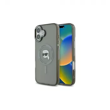 Karl Lagerfeld KLHMP16MHLSKIK iPhone 16 Plus 6,7 ιντσών Σκληρή θήκη IML Metal Karl Head MagSafe Μαύρο