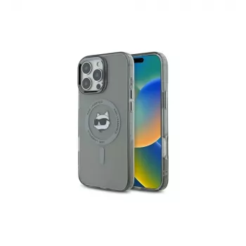 Karl Lagerfeld KLHMP16LHLSCHK iPhone 16 Pro 6,3 Μαύρο Σκληρή θήκη IML Metal Choupette Head MagSafe