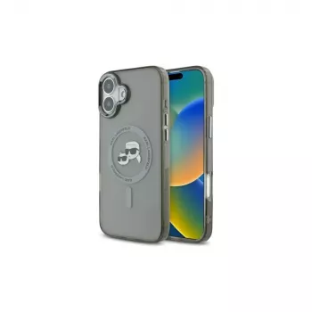 Karl Lagerfeld KLHMP16SHLSKCK Σκληρή θήκη για Apple iPhone 16 6,1 ιντσών Μαύρο IML Metal Karl & Choupette Head MagSafe