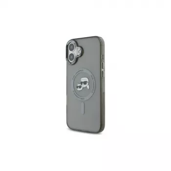 Karl Lagerfeld KLHMP16SHLSKCK Σκληρή θήκη για Apple iPhone 16 6,1 ιντσών Μαύρο IML Metal Karl & Choupette Head MagSafe