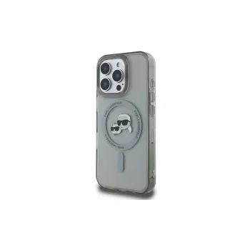 Karl Lagerfeld KLHMP16LHLSKCK iPhone 16 Pro 6,3 ιντσών Μαύρο Σκληρή θήκη IML Metal Karl & Choupette Head MagSafe