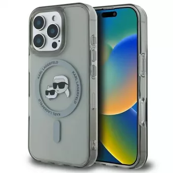 Karl Lagerfeld KLHMP16XHLSKCK Σκληρή θήκη IML Metal Karl & Choupette Head MagSafe για Apple iPhone 16 Pro Max 6,9 ιντσών, Μαύρο