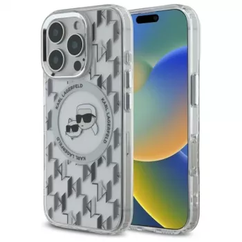 Karl Lagerfeld KLHMP16LHMCKMHT iPhone 16 Pro 6,3 ιντσών Διάφανη IML Monogram Karl & Choupette Head MagSafe Θήκη