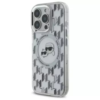 Karl Lagerfeld KLHMP16LHMCKMHT iPhone 16 Pro 6,3 ιντσών Διάφανη IML Monogram Karl & Choupette Head MagSafe Θήκη