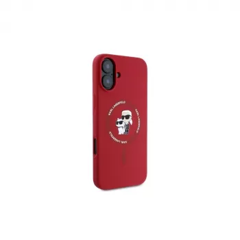 Karl Lagerfeld KLHMP16SSCMKCRHR iPhone 16 6,1 ιντσών Κόκκινη Θήκη Σιλικόνης με Karl & Choupette Ring και MagSafe
