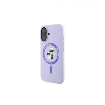 Karl Lagerfeld KLHMP16MSCMKCRHU Σκληρή θήκη Σιλικόνης MagSafe Θήκη για iPhone 16 Plus 6,7 ιντσών Μωβ Karl & Choupette Ring