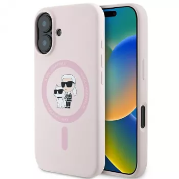 Karl Lagerfeld KLHMP16SSCMKCRHP Θήκη Hardcase Σιλικόνης MagSafe για Apple iPhone 16 6,1 inch Ροζ Karl & Choupette