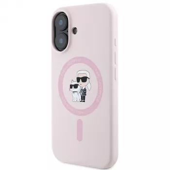 Karl Lagerfeld KLHMP16SSCMKCRHP Θήκη Hardcase Σιλικόνης MagSafe για Apple iPhone 16 6,1 inch Ροζ Karl & Choupette