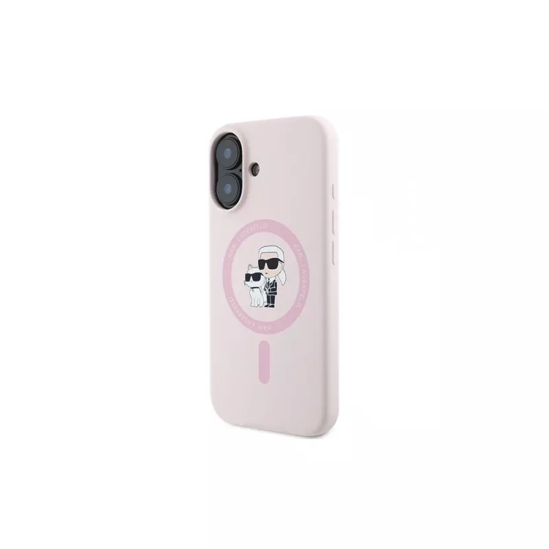 Karl Lagerfeld iPhone 16 Plus 6,7 inch Θήκη Σιλικόνης Hardcase με Δακτύλιο και MagSafe - Ροζ