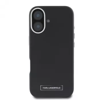 Karl Lagerfeld KLHMP16SPGMSRPK iPhone 16 6,1 inch Μαύρη Θήκη Hardcase με Μεταλλική Πλάκα MagSafe
