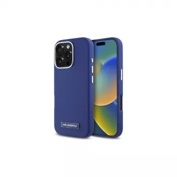 Karl Lagerfeld KLHMP16LPGMSRPB Θήκη Hardcase Μεταλλικής Πλάκας MagSafe για iPhone 16 Pro 6.3 Μπλε