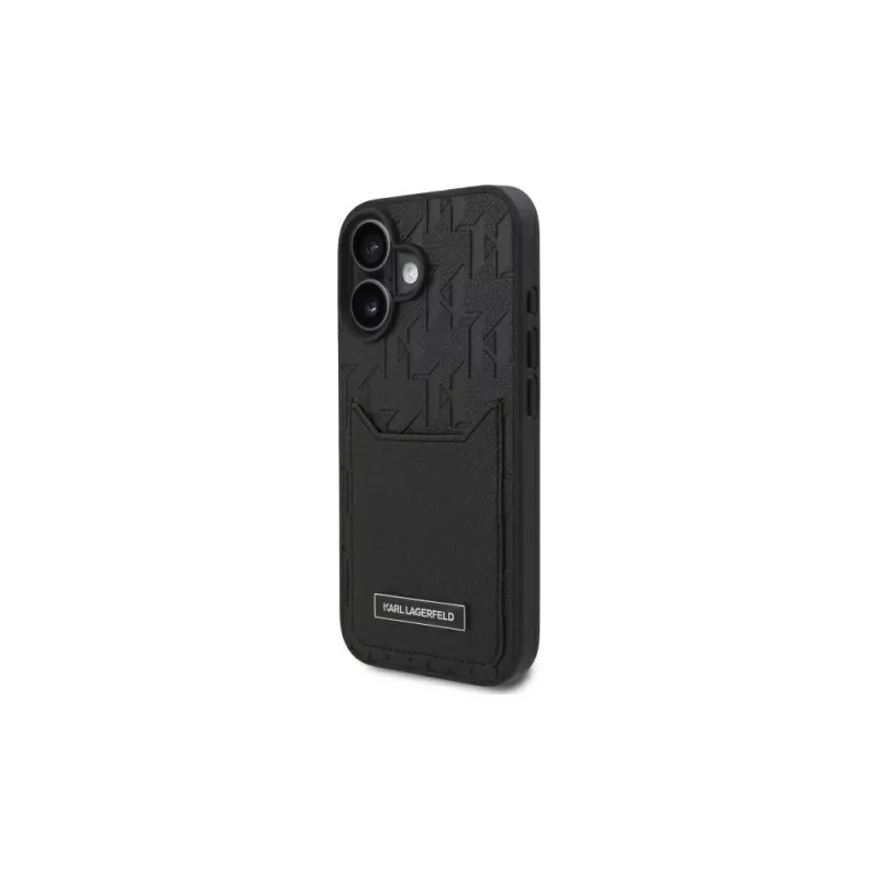 Karl Lagerfeld iPhone 16 6.1 Θήκη Hardcase με Θήκες Καρτών Monogram Μαύρη