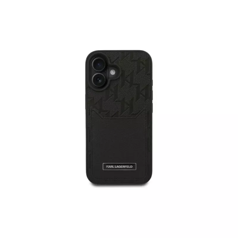 Karl Lagerfeld iPhone 16 6.1 Θήκη Hardcase με Θήκες Καρτών Monogram Μαύρη