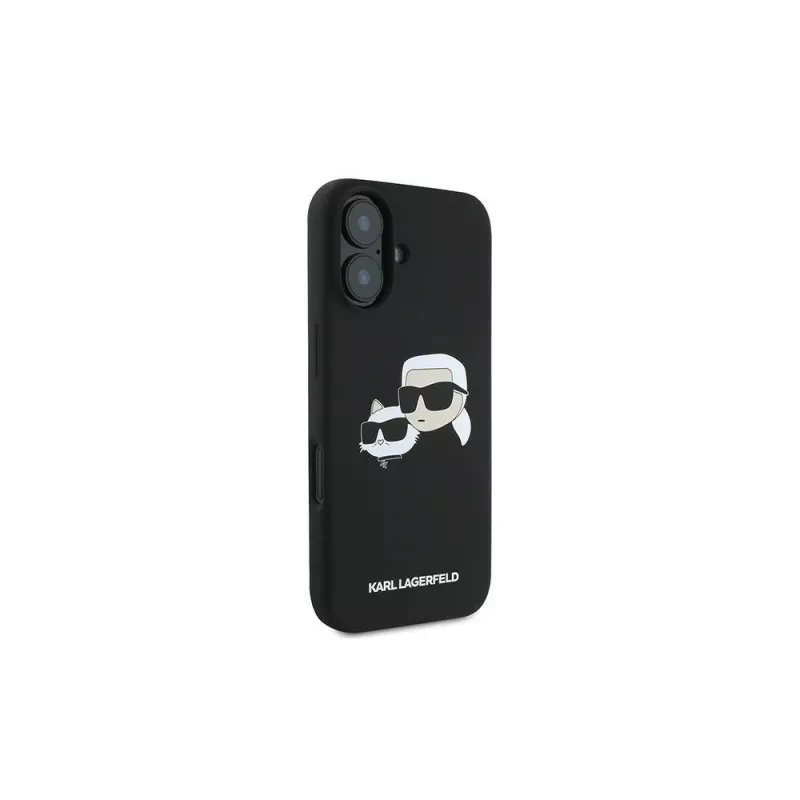 Karl Lagerfeld iPhone 16 Plus 6,7 inch Μαύρη Θήκη Hardcase Σιλικόνης Double Heads Print MagSafe