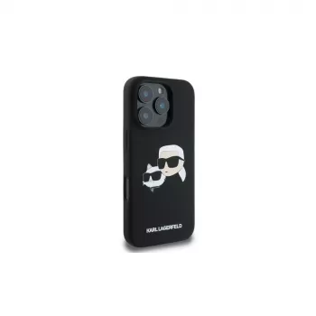 Karl Lagerfeld KLHMP16LSKCHPPLK iPhone 16 Pro 6,3 inch Μαύρη Θήκη Hardcase Σιλικόνης Double Heads Print MagSafe