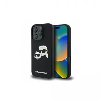 Karl Lagerfeld KLHMP16XSKCHPPLK iPhone 16 Pro Max 6,9 Μαύρη Θήκη Hardcase Σιλικόνης Double Heads Print MagSafe