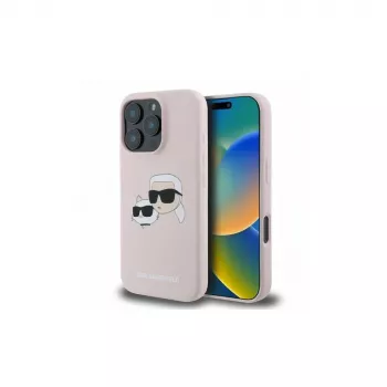 Karl Lagerfeld KLHMP16XSKCHPPLP iPhone 16 Pro Max 6,9 inch Ροζ Θήκη Hardcase Σιλικόνης με Double Heads Print και MagSafe