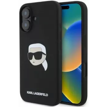 Karl Lagerfeld KLHMP16SSKHPPLK iPhone 16 6,1 Μαύρη Θήκη Hardcase Σιλικόνης με Karl Head Print και MagSafe