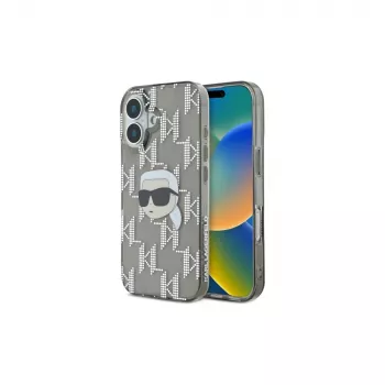 Karl Lagerfeld Θήκη IML Karl Head Electroplated για iPhone 16 (Μαύρη)