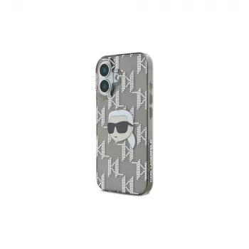 Karl Lagerfeld Θήκη IML Karl Head Electroplated για iPhone 16 (Μαύρη)