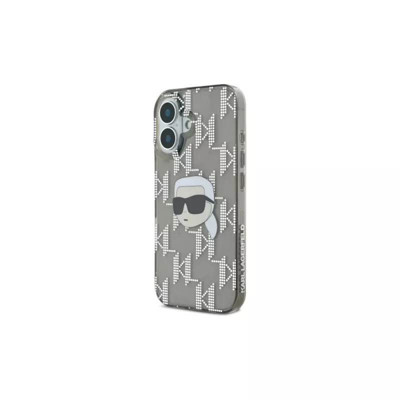 Karl Lagerfeld Θήκη IML Karl Head Electroplated για iPhone 16 (Μαύρη)