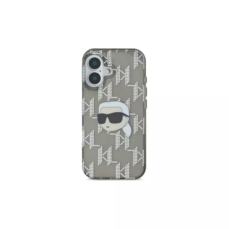 Karl Lagerfeld Θήκη IML Karl Head Electroplated για iPhone 16 (Μαύρη)