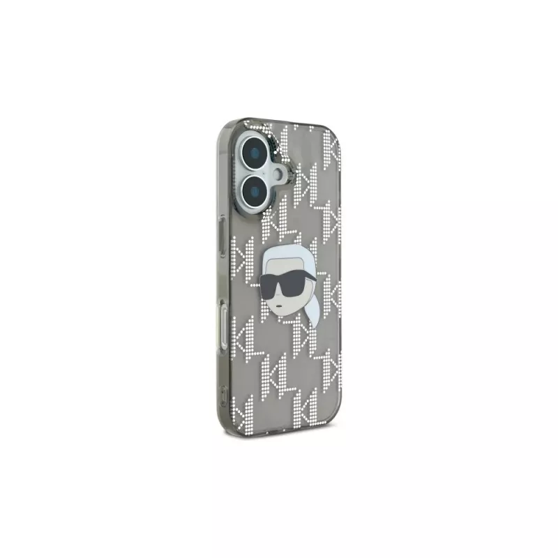 Karl Lagerfeld Θήκη IML Karl Head Electroplated για iPhone 16 (Μαύρη)
