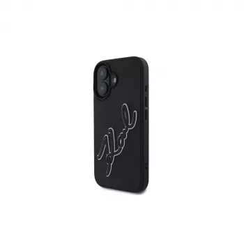 Karl Lagerfeld Θήκη 3D Rubber Bicolor Signature για iPhone 16 (Μαύρη)