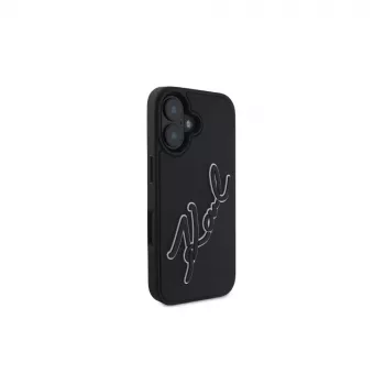 Karl Lagerfeld Θήκη 3D Rubber Bicolor Signature για iPhone 16 (Μαύρη)