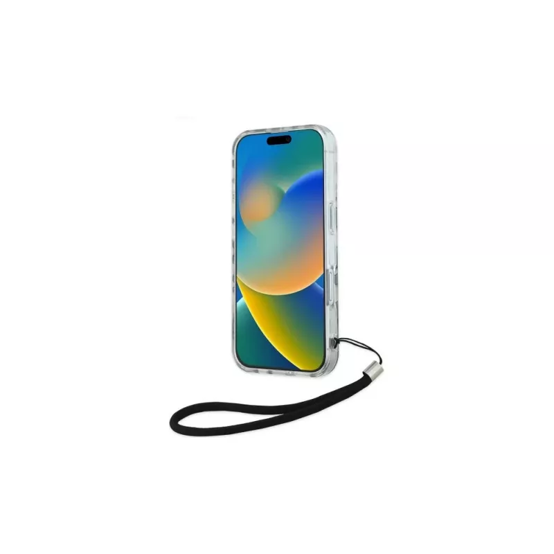 Karl Lagerfeld Θήκη Πλάτης IML Zebra Pattern & Cord για Apple iPhone 16 - Μαύρη