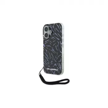 Karl Lagerfeld Θήκη Zebra With Cord για iPhone 16 Plus (Μωβ)