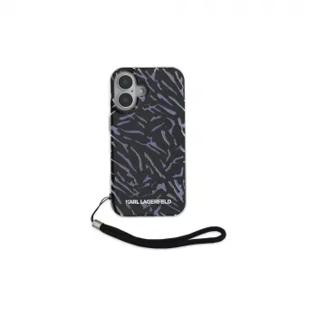 Karl Lagerfeld Θήκη Zebra With Cord για iPhone 16 Plus (Μωβ)