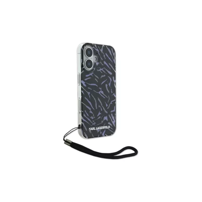 Karl Lagerfeld Θήκη Zebra With Cord για iPhone 16 Plus (Μωβ)
