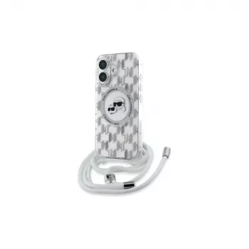Karl Lagerfeld KLHMP16SHCKCKLCT iPhone 16 6,1 inch Διάφανη Θήκη Hardcase IML Crossbody Monogram Karl & Choupette Head MagSafe