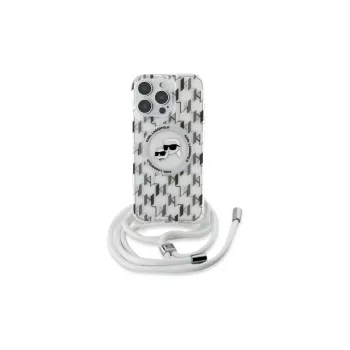 Karl Lagerfeld KLHMP16LHCKCKLCT iPhone 16 Pro 6,3 inch Διάφανη Θήκη Hardcase IML Crossbody Monogram Karl & Choupette Head MagSafe