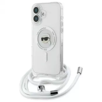 Karl Lagerfeld KLHMP16SHCKHNT iPhone 16 Θήκη Hardcase Διάφανη Crossbody IML Karl Head Magsafe