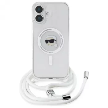 Karl Lagerfeld KLHMP16SHCKHNT iPhone 16 Θήκη Hardcase Διάφανη Crossbody IML Karl Head Magsafe