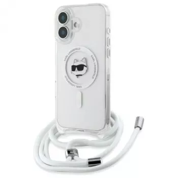 Karl Lagerfeld KLHMP16SHCCHNT iPhone 16 6.1 Θήκη Hardcase Διάφανη IML Choupette Head & Cord Magsafe