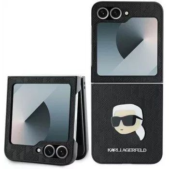 Karl Lagerfeld KLHCZF6PGKSKIHK Θήκη Hardcase Saffiano Monogram για Samsung Galaxy Z Flip 6 / Z Flip 7 FE, Μαύρη