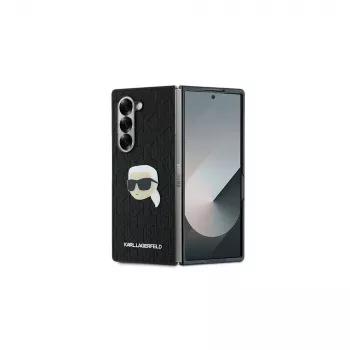 Karl Lagerfeld Θήκη Hardcase Saffiano Monogram Head Pin για Samsung Galaxy Z Fold6 - Μαύρη