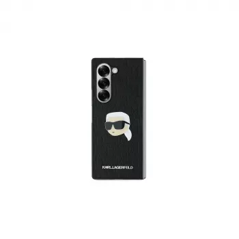 Karl Lagerfeld Θήκη Hardcase Saffiano Monogram Head Pin για Samsung Galaxy Z Fold6 - Μαύρη